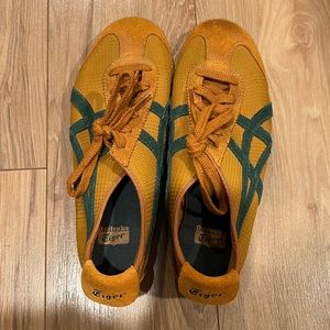 Onitsuka Tiger ASICS Mustard and Green Sneaker